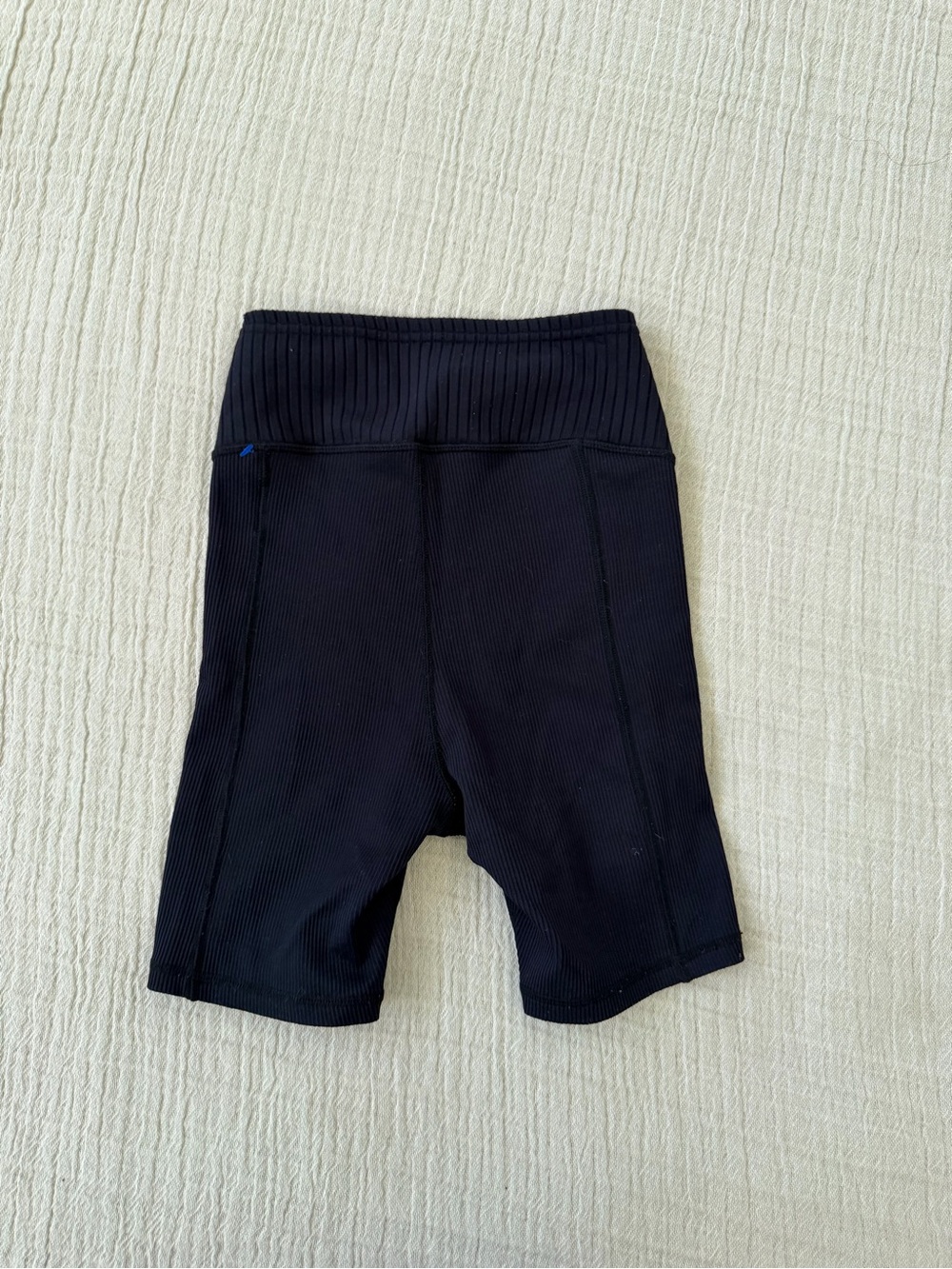 For Love & Lemons Black Ribbed High-Waist Shorts